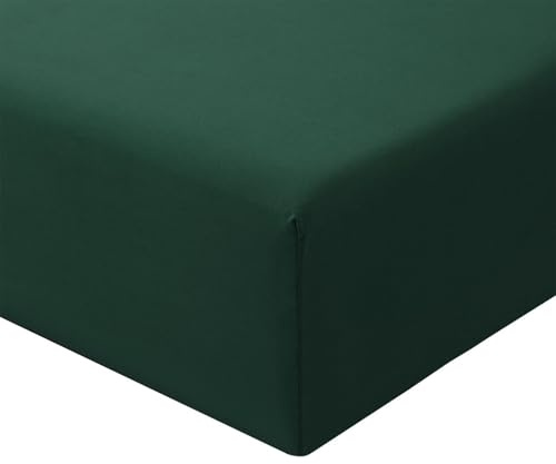 RUIKASI spännlakan 180 x 200 cm mörkgrönt lakan – Oeko Tex dra-på-lakan 180 x 200 påslakan, mikrofiber sänglakan lakan 180 x 200 40 cm djup väska, bäddanpassat lakan överkast