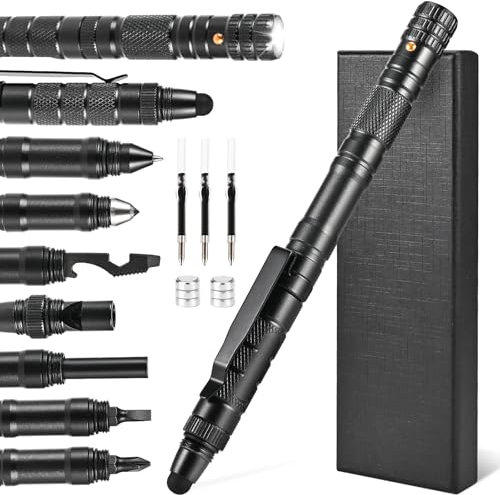 Tigvio Geschenke für Männer, 13-in-1 Multi-Tool Stift Geburtstagsgeschenk für Männer, Geschenke für Männer Geburtstag mit LED, Geschenke für Papa, Weihnachtsgeschenke, Vatertag Geschenk