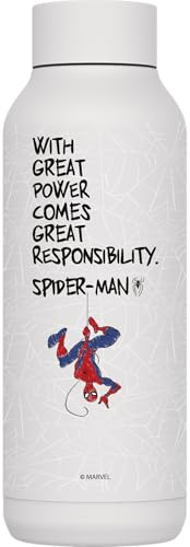 QUOKKA SOLID X DISNEY | BOTELLA TÉRMICA DE ACERO INOXIDABLE DOBLE PARED | SPIDER-MAN GREAT POWER