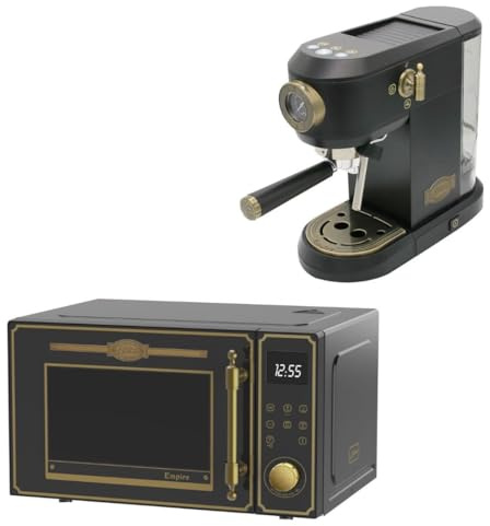 Kaiser Empire M 2530 Em Four à micro-ondes 25 l avec grill à air chaud 25 fonctions + machine à café KA 2005 Em Empire Machine à expresso à porte-filtre 19 bar