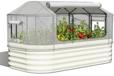 Wurzberge Garden Raised Beds with GreenHouse Cover, Metal Raised Planter for Vegetables and Herbs