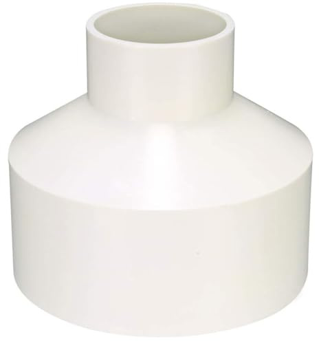 TOP-VIGOR Acoplamiento reductor de PVC DWV, 110 mm x 50 mm, accesorio de tubería, adaptador, conector de tubería para suministro de agua, 1 unidad, color blanco
