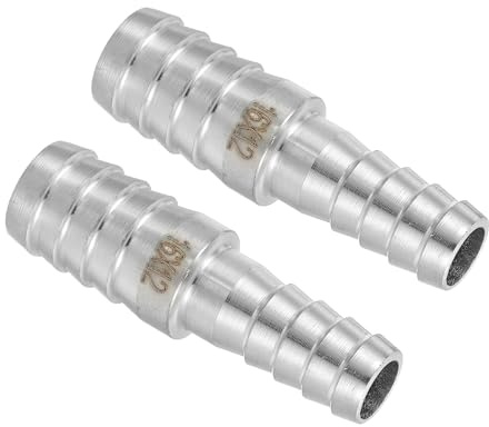 QUARKZMAN 2 Piezas Reductor De Manguera De 5/8 A 15/32, Conexión De Tubería De Acero Inoxidable 304 Adaptador Sanitario para Sistemas De Vacío, Conexiones De Tubería Industrial, Plateado