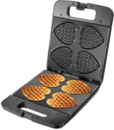 Yosoo Health Gear Waffle Maker, Breakfast Sandwich Maker with Heart Shape Design Uniform Heating 30x26x34cm, Nonstick Just Add Batter (US Plug 110V 50Hz)