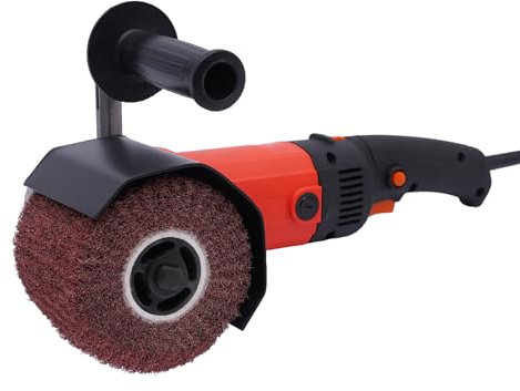 Macchina per rasatura, levigatrice a spazzole, legno, metallo, acciaio inox, smerigliatrice angolare, lucidatura, levigatrice multifunzione, grande interruttore on/off con pulsante di bloccaggio