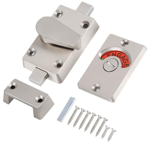 Latch Indicating Lock, Bathroom Toilet WC Indicator Privacy Dead Bolt Door Lock Vacant/Engaged Bathroom WC Restroom Toilet Partition Door Lock Latch