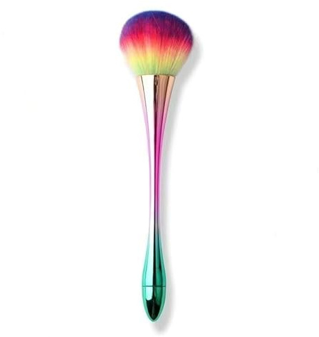 professional long-handle soft dusting brush for nail art and makeup - large slim waist design (gradient color)