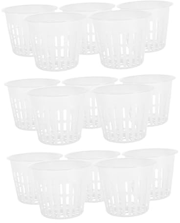 WEKADRIN 15pcs Hydroponic Net Pots Slotted Mesh Nursery Baskets for Indoor Outdoor Growing Lightweight Plastic Plant Cups with Enhanced Root Aeration and Efficient Water Flow for Healthy