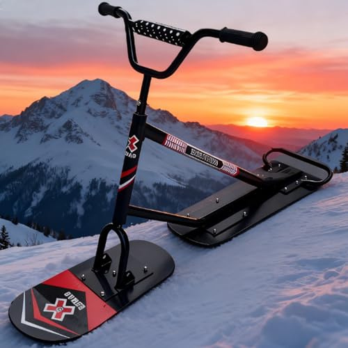 smafoseedding Professioneller Schneemobil-Scooter Für Erwachsene Mit 360°-Drehung Und Doppelklingen, Verstärkter Rahmen, Tragkraft 150 Kg, All-Terrain-Schneemobil Für Familien TypeA