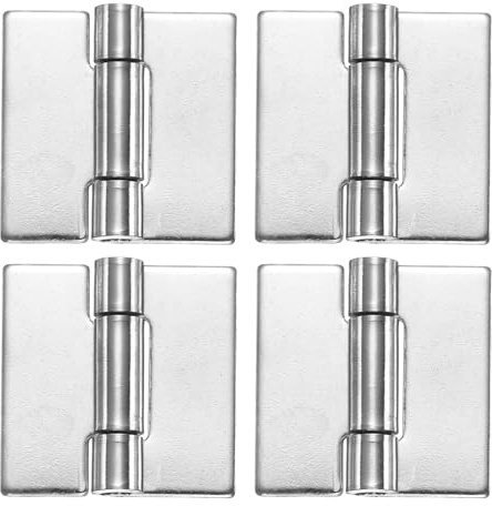 QUARKZMAN 4 Piezas Bisagras Soldables 1.5 x 1.57 x 0.08 Plateado | De Alta Resistencia, Bisagras A Tope Para Soldar, Acero Inoxidable 304, Para Puertas De Remolque