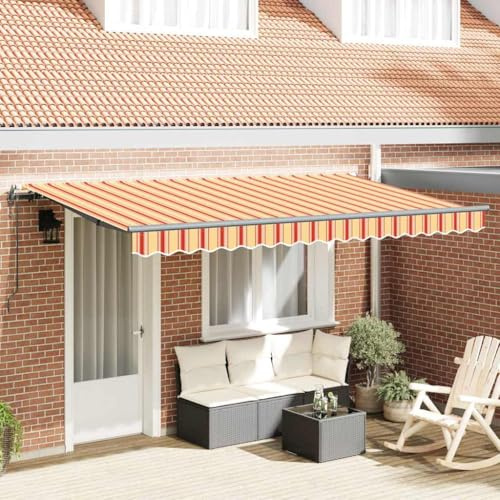 Tenda da sole da balcone, retrattile, multicolore, 400 x 200 cm, per gazebo e giardino