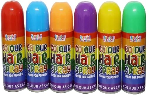 MSQUARE Colour Hair Spray, Quick-Drying & Non-Sticky Formula, Vibrant Shades, Easy Application, Bright Finish, Random Colours, Long-Lasting, Ideal for Styling, Cosplay & Celebrations (Pack of 2)