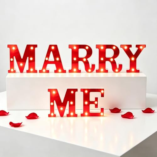 MARRY ME Light Up Letters, Proposal Decorations, LED Marry Me Sign, MARRY ME LED Marquee Letter Lights for Wedding Proposal Decoration