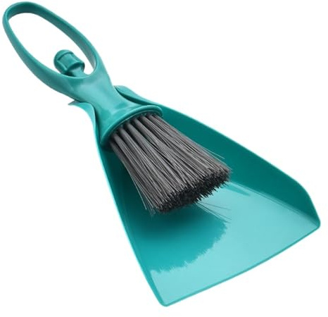 Juego de escobilla y pala pequeño – Kit de escoba de mano, conjunto de pala y cepillo de mango corto – para salón de tocador, mesa de trabajo, hogar, cocina, oficina, aula, baño y entrada