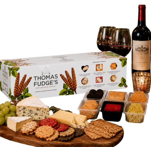 Fudge Biscuits for Cheese Selection 21 x 75g – Gourmet Crackers & Savoury Biscuits Assortment – Charcoal Hearts, Oat & Chive, Rye Toasts, Multi-Seed & Beetroot Crackers