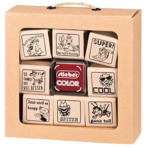 Stempelset 01 (Lehrer) 12-teilig Original stieber® stiebox superleicht