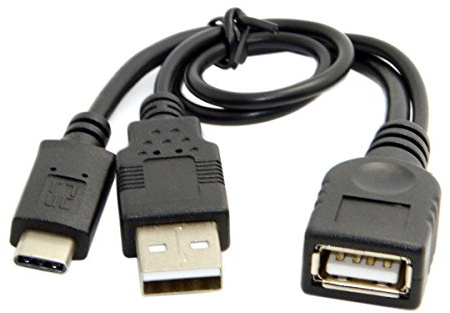 cablecc USB-C Type-C USB 3.1 a USB 2.0 hembra OTG cable de datos con alimentación para teléfono móvil Pro