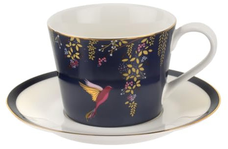 Sara Miller for Portmeirion Chelsea Cup and Saucer, Ceramic Navy, 230 x 185 x 95 cm