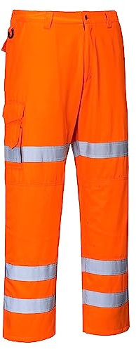 Portwest RT49 Hi-Vis Three Band Work Trouser Orange, Large
