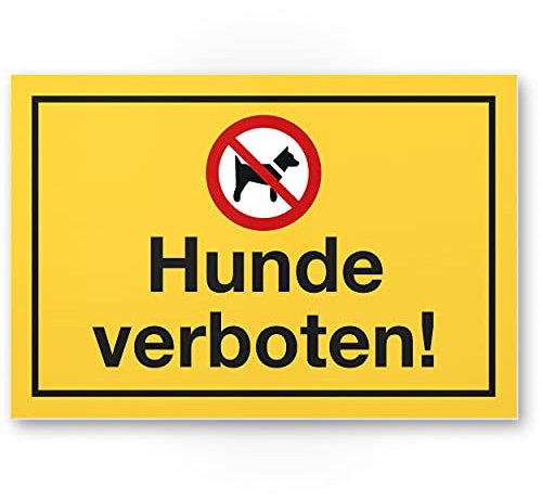 Komma Security Hunde verboten Hunde Schild - draußen bleiben Hinweisschild Türschild Verbotsschild - Hundeverbot Mitführen von Hunden - Restaurants Läden Geschäfte Büros