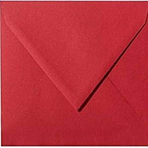 25 / Quadratische/Briefumschläge/Farbe/Rosen Rot / 15 x 15 cm 150 x 150 mm feuchtklebend Umschläge