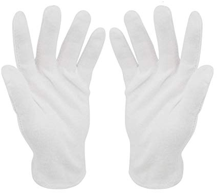 12 Paar weiße Baumwollhandschuhe, weiche und leichte Arbeitshandschuhe