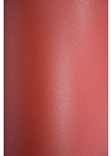 Netuno 20x Bastelpapier Perlmutt Rot DIN A4 21 x 29,7 cm 120g Aster Metallic Ruby Effektpapier Glanzpapier farbig glänzend bedruckbar für Einladungen Hochzeit Geburtstag Weihnachten Taufe