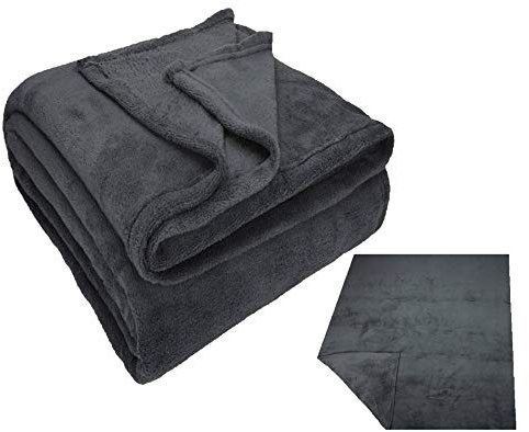 Betz Kuscheldecke Flauschig Sofa Fleecedecke Teddy - Wohndecke XXL Warm Sofadecke Decke Couch Größe 150x200 cm Farbe anthrazit Grau