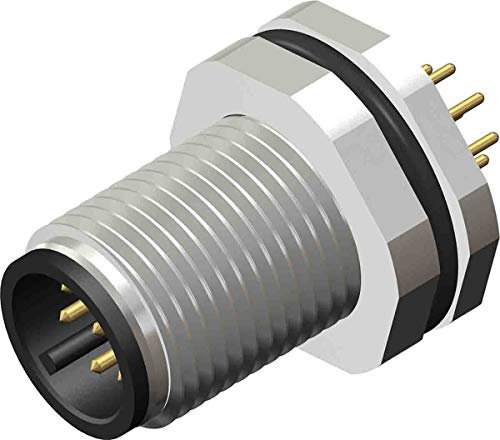 RS PRO M12 Rundsteckverbinder Stecker 8-polig Rückseitenmontage Leiterplatte IP 67