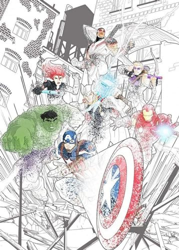 Komar Papel pintado fotográfico de fieltro, diseño de Los Vengadores Attack, tamaño: 200 x 280 cm (ancho x alto)