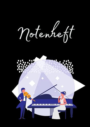 Notenheft: Musik Notenblätter blanko, 12 Systeme, Lineatur 14 ohne Hilfslinien