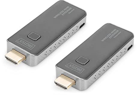 Digitus Extensor HDMI inalámbrico - Alcance de 50 m - Full HD 1080p 60 Hz - Punto a punto - Plug & Play - Negro/Plata, DS-55318