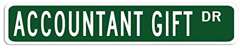Buchhalter-Geschenk, Buchhalter-Geschenk, Buchhalter-Geschenk, Buchhalter-Geschenk, Bürodekoration, Geschenk für Buchhalter, individuelles Straßenschild, hochwertiges Metallschild, 7,6 x 45,7 cm