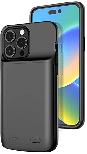 Fraternize Akkuhülle für iPhone 14 Pro Max, 10000 mAh Ladehülle, schlanke, tragbare Powerbank, erweitertes wiederaufladbares Ladegerät, Schutzhülle für iPhone 14 Pro Max 6,7 Zoll Akkupack