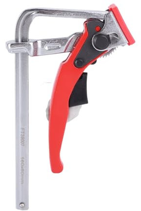 Heavy Duty Quick Release Ratcheting Table Clamp, 540lb Vanadium Steel, 21cm Length, 16cm Maximum Opening for Woodworking, Workshop and Garage Use