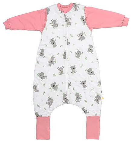 Schlummersack Baby Schlafsack mit Füßen Winter 3.5 Tog 70 cm Koala | Mit Beinen und Verlängerten Bündchen für Körpergröße 70-80cm | Mit Ärmel