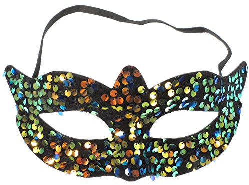SOIMISS Venetian Masquerade Mask for Women Glitter Mask for Costume Party Lightweight Pvc Material with Adjustable Strap Halloween Birthday Celebrations
