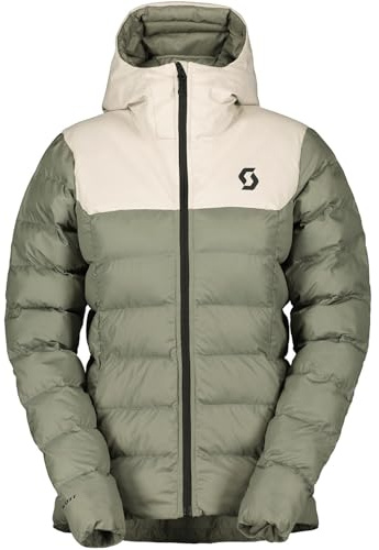 SCOTT W Insuloft Warm Jacket Colorblock-Grau-Grün - Daunen Warme wasserabweisende Damen Winterjacke, Größe L - Farbe Dus
