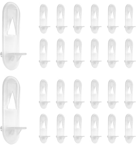 Cjueiom 30PCS Plastic Shelf Support Pegs, 7mm Hole & 18mm Thick Shelf | Self-Locking Bracket Clips, White, Round Cabinet Shelf Clips, For Furniture Kitchen Bookcase Closet Shelf