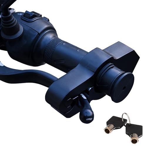 AuMoHall Motorrad-Lenkergriffe Schloss Schwerlast Lenker Gasgriff Bremshebel Sicherheit Diebstahlsicherung Verriegelung Vorrichtung für Motorräder, Roller, ATVs, Elektrofahrräder (Schwarz)