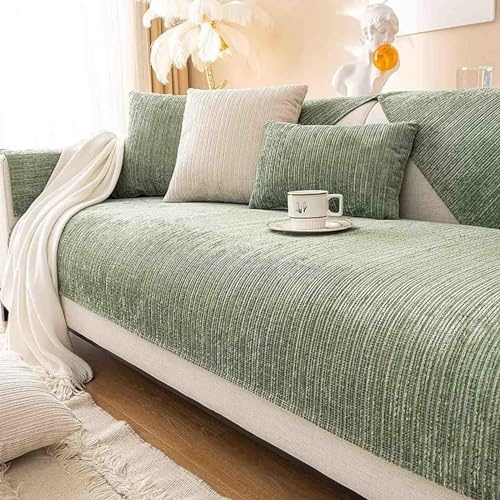 HLTQL Sofaschoner rutschfest L Form，Sofa Überwurfdecke Wasserdicht，Couch Bezug Ecksofa Schmutzabweisend Sofaschutz Hund Kratzschutz Katze,NGreen-90x160cm