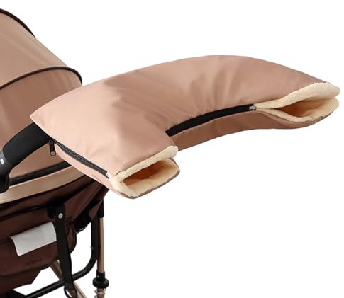 Stroller Warmer Handschuhe, Kinderwagen-Handmuff, bequem, isoliert, Kinderwagen-Handschuhe, Kinderwagen-Muff mit einfacher Reißverschluss-Installation, Kinderwagen Wärmer Muff für Kinderwagen
