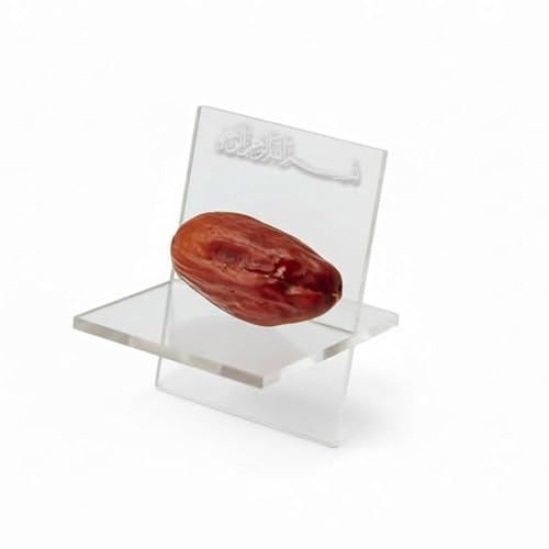 Dattelhalter aus Acryl (4 STK) für Ramadan - Ramadan Dekoration - Bismillah Gravur (Transparent)