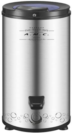 A.M.C. Asciugatrice Centrifuga Inox, Asciugabiancheria Portatile Salvaspazio, Asciugapanni Silenziosa, Capacità 6 Kg