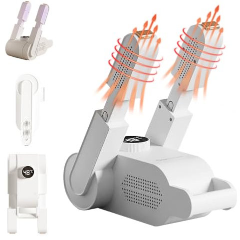 Hojalis Asciuga Scarpe Elettrico, Asciuga Stivali Pieghevole, Asciuga Scarponi e Scarpe, Asciugascarponi Elettronico con Timer Intelligente, Doppio Antibatterico, Asciuga Scarponi in Modo Veloce