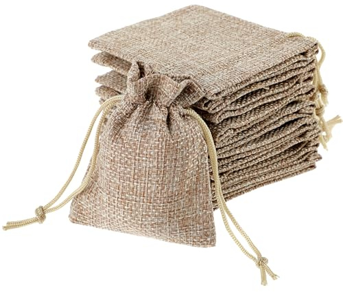 20 Stück Jutesäckchen 7 × 9 cm Säckchen Zum Befüllen Kleine Säckchen Klein Stoffsäckchen Geschenksäckchen Baumwollsäckchen Zum Verpacken Von Kleinen Werbegeschenken, Seifen (Leinenfarbe)