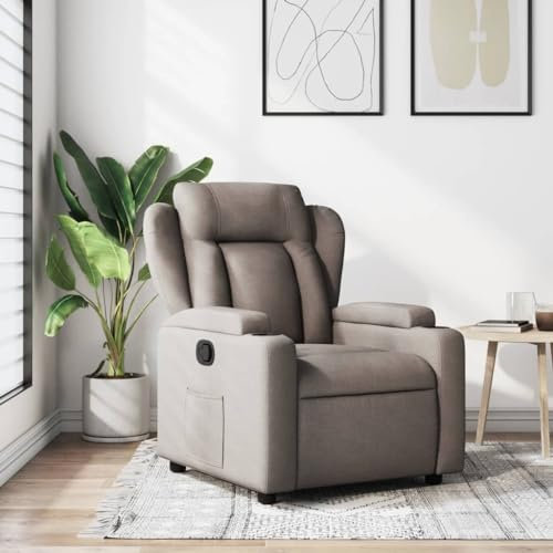 Somanki Relaxsessel Taupe Stoff, Fernsehsessel, Kinosessel, Lesesessel, Tv Sessel, Ohrensessel, Armsessel, Seselstuhl Wohnzimmer - 372411
