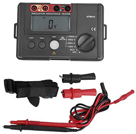 Multimetro di isolamento, Tester voltmetro Uni T UT501A 1000 V Tester resistente all'isolamento digitale per elettricisti, tecnici HVAC