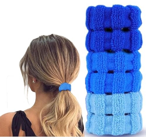 Pack of 6 Thick Cotton Hair Bands, Seamless Hair Bands, Elastic Hair Bobbles for Women and Girls, Stretchy Ponytail Holder, Braid Elastics No Kinks, Non-Slip Hair Rubber Bands