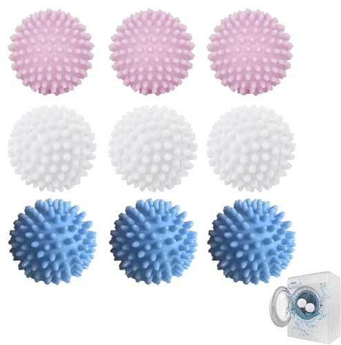9 Stück Trocknerbälle, Trocknerbälle für Daunenjacken, Wäschebälle für Waschmaschine, Wiederverwendbare Trocknerbälle, Trocknerkugeln für Trockner Ideal für Daunenjacken und Haushaltskleidung